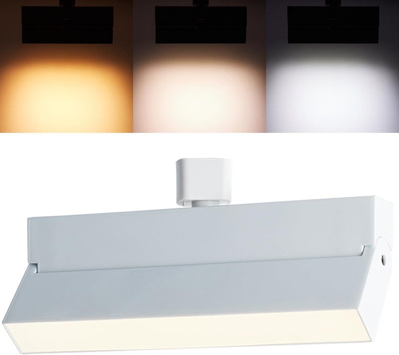 VANoopee 3-Color 3-Wattage Dimmable LED Track Lighting Heads H Type Track Light Heads Modern Ceiling Spotlight Fixtures for Kitchen Wall Art, 3000K 4000K 5000K, Flicker Free 100° CRI90+ White 24W - Image 1
